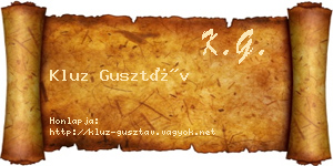 Kluz Gusztáv névjegykártya