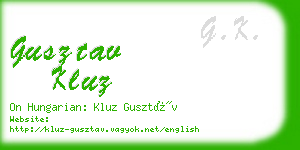 gusztav kluz business card